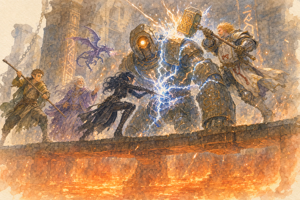 The Golem on the Causeway — Watercolour